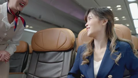 Flight attendants have warned passengers to stop using their phones Stock-Footage 175789859
