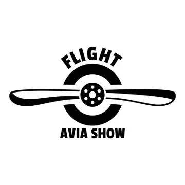 Flight avia show logo, simple style Stock Illustration
