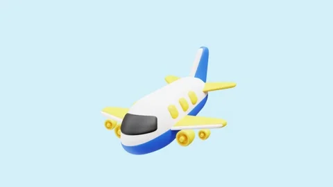 Flight Aviation animated 3d icon. Stock Footage 289454070
