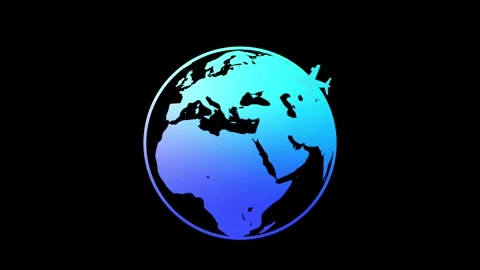 Flight aviation globe route animation Stock Footage 320274284