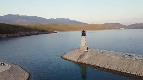 Flight away from breakwaters Stock Footage 208090187