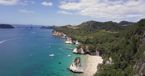 Flight Away From Coast Stock Footage 127879064