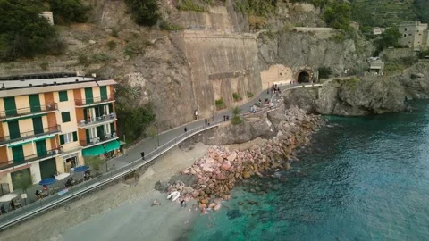 Flight back from Monterosso town Stock Footage 223258569