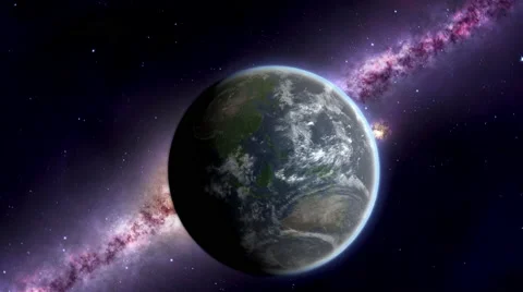 Flight back over cloudy earth in 4K Vidéo 49438582