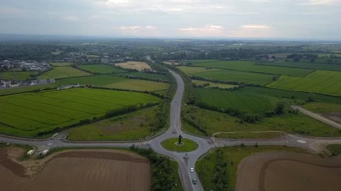 Flight backing away from a roundabout Stock Footage 108515722