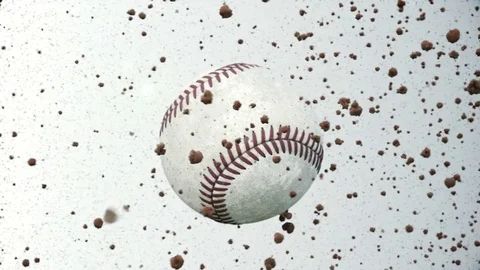 The flight of a baseball ball in slow motion and special effects Stock Footage 72728996