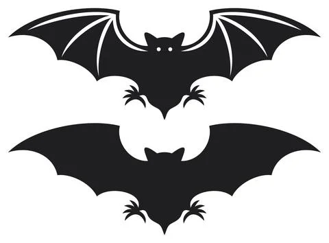 Flight of a bat silhouette Stock Illustration