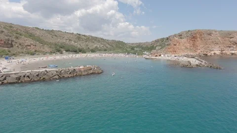Flight to the beautiful Bolata Beach Stock Footage 117174776