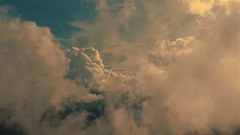 The flight in beautiful clouds on the sunny background Video stock 116056491