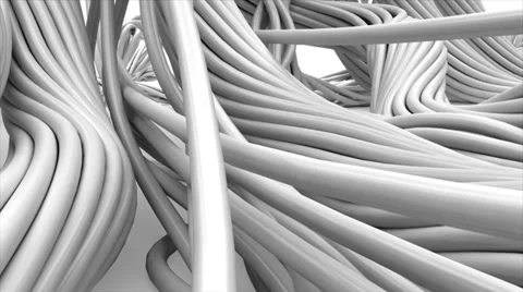 Flight between computer cables. High tech 3d animation Stock Footage 32273370