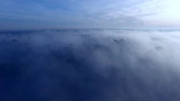Flight between fog and clouds, aerial view Stock Footage 85617087