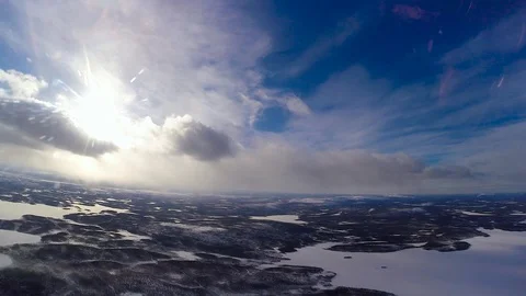 The flight between the ice and the clouds Video stock 89651481