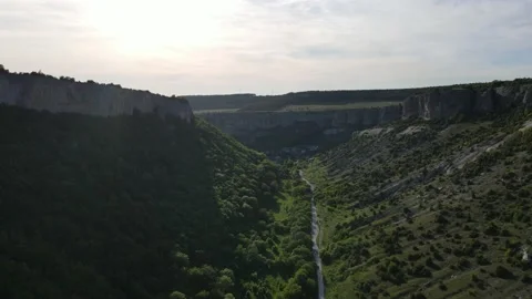 Flight between the mountains of Crimea, beautiful view Stock Footage 155363820