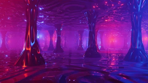 Flight between trees in a mysterious forest. Looped animation 動画素材 200650950