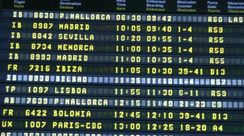 Flight Board Stock Footage 10687467