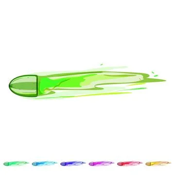 Flight bullet flying cartoon vector graphic Stock Illustration