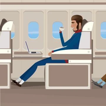 Flight in business class Stock Illustration