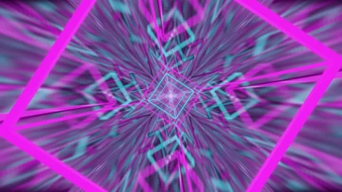 The flight of the camera through the cube frames glowing with new light in the t Stock Footage 158441493