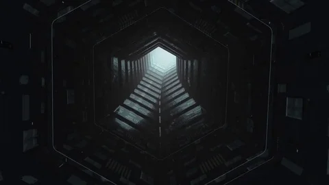 The flight of the camera in ventilation in the style of scifi Stock Footage 75447757