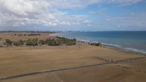 Flight cameras to the sea. Fields. Stock Footage 166061251