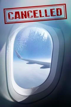 Flight cancelled because of Coronavirus outbreak graphic, COVID-19 Foto stock
