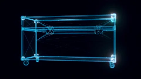 Flight case hologram Rotating 4k Stock Footage 150399927