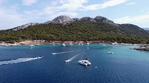 Flight to the catamaran Stock Footage 208104092