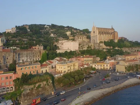 Flight of the cathedral overlooking the city Stock Footage 72362503