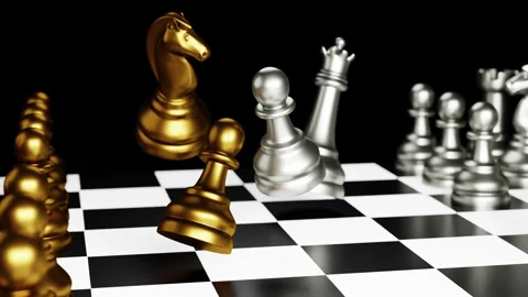 Flight of chess pieces Video stock 146258720