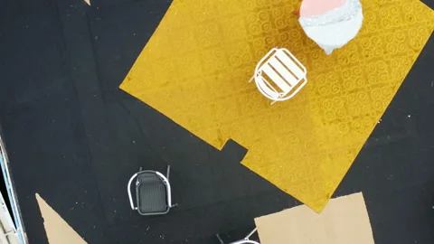 Flight with a circular motion from a dock on a coast of a lake Stock Footage 136134482