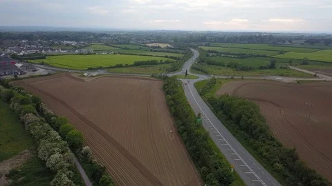 Flight close to the roundabout on the N2 Link road Ardee Stock Footage 108515697