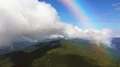 The flight in a cloud above the mountain. Hyperlapse 4k or 4k+ Resolution