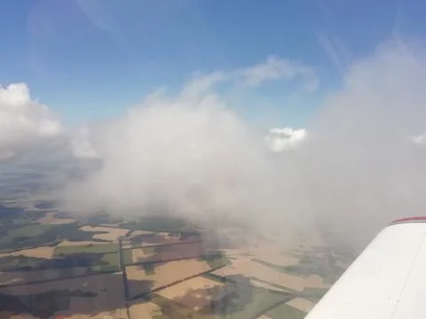 The flight is in the clouds Stock Photos
