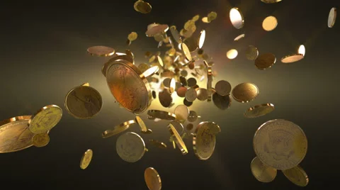 Flight Coins Loopable Background Video stock 38453669