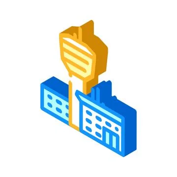 Flight control aeronautical engineer isometric icon vector illustration Stock Illustration