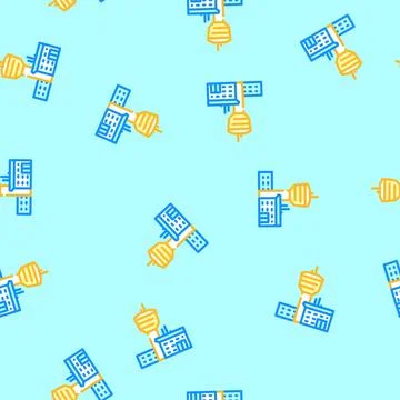 Flight control aeronautical engineer vector seamless pattern Stock Illustration