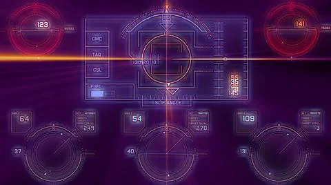 Flight control panel instrument navigation Stock Illustration