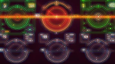 Flight control panel instrument navigation Stock Illustration
