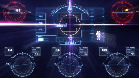 Flight control panel instrument navigation Stock Illustration