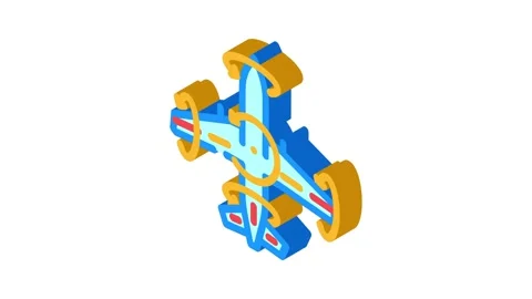 Flight control system aeronautical engineer isometric icon animation Stock Footage 327291817
