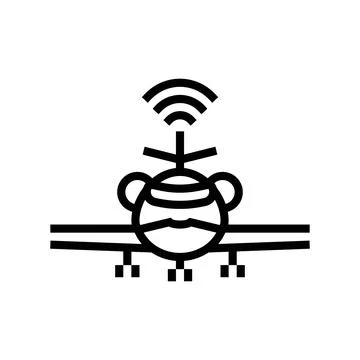 Flight control system aeronautical engineer line icon vector illustration Stock Illustration