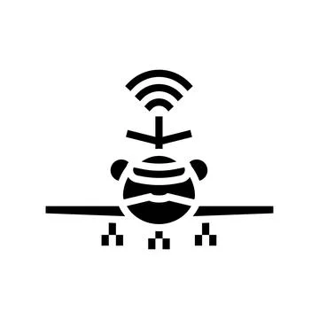 Flight control system aeronautical engineer glyph icon vector illustration Stock Illustration