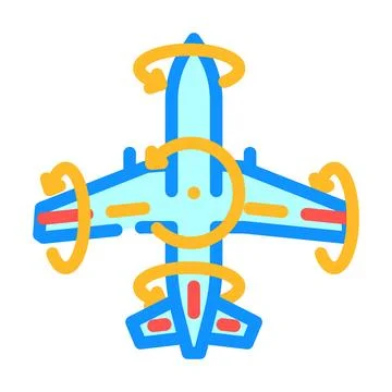 Flight control system aeronautical engineer color icon vector illustration Stock Illustration