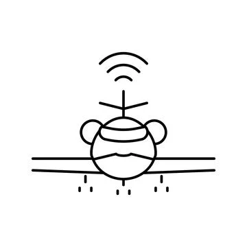 Flight control system aeronautical engineer line icon vector illustration Stock Illustration