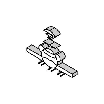 Flight control system aeronautical engineer isometric icon vector illustration Stock Illustration