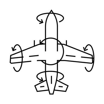 Flight control system aeronautical engineer line icon vector illustration Stock Illustration
