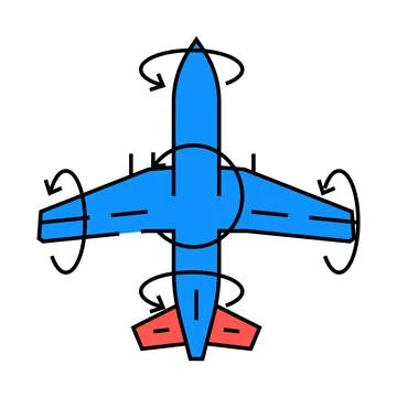 Flight control system aeronautical engineer icon color illustration Stock Illustration