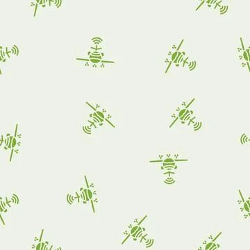 Flight control system aeronautical engineer glyph seamless pattern Stock Illustration