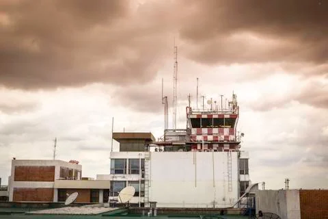 Flight control tower Stock Photos
