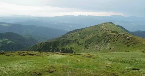 Flight copter in the Carpathian mountains in summer Stock Footage 101461539
